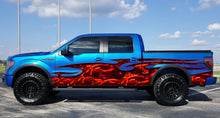Load image into Gallery viewer, Red Dragon Full Color Truck Side Graphics, Dragon Car Wrap, Dragon Car Decal, Dragon Car Sticker, Tribal Dragon Racing Stripes Vinyl Wrap