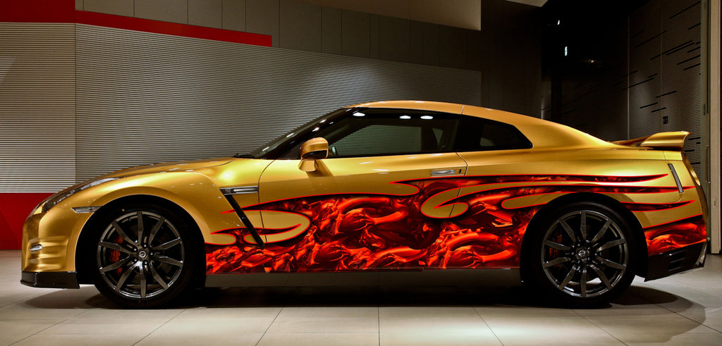 Red Dragon Car Decal, Dragon Car Wrap, 3D Dragon Car Sticker, Tribal Dragon Car Graphics, Red Dragon Full Color Car Sticker