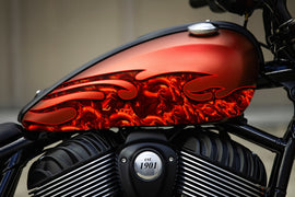 Dragon Dirt Bike Full Color Vinyl Sticker, Red Dragon Bike Sticker, Tribal Dragon Sport Bike Decal, Tribal Dragon Bike Vinyl Graphics