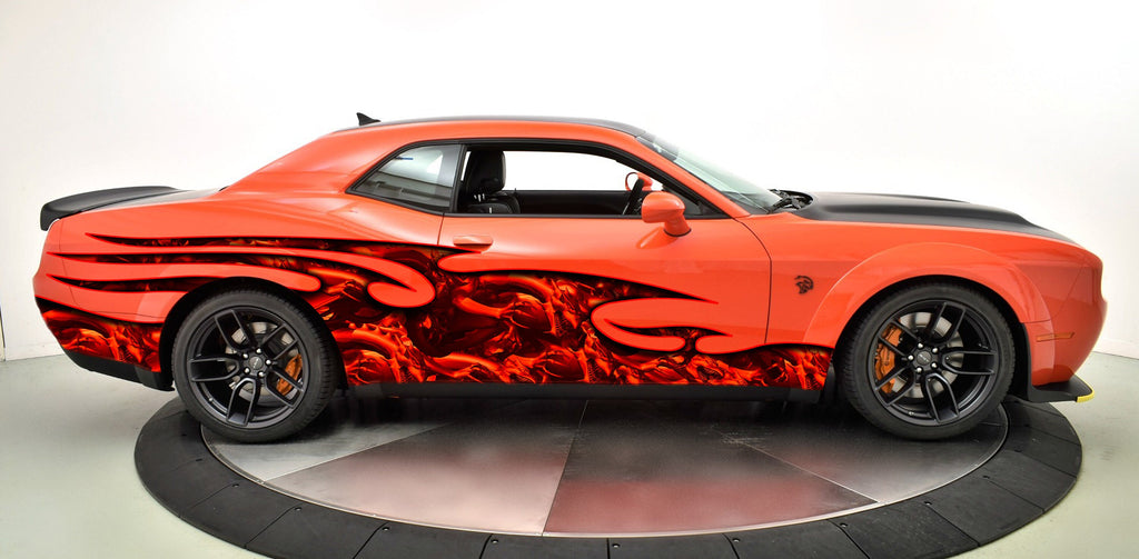 Red Dragons Car Decal, 3D Dragon Car Wrap, 3D Tribal Dragon Car Sticker, Red Dragon Car Graphics, Full Color Dragons Car Sticker