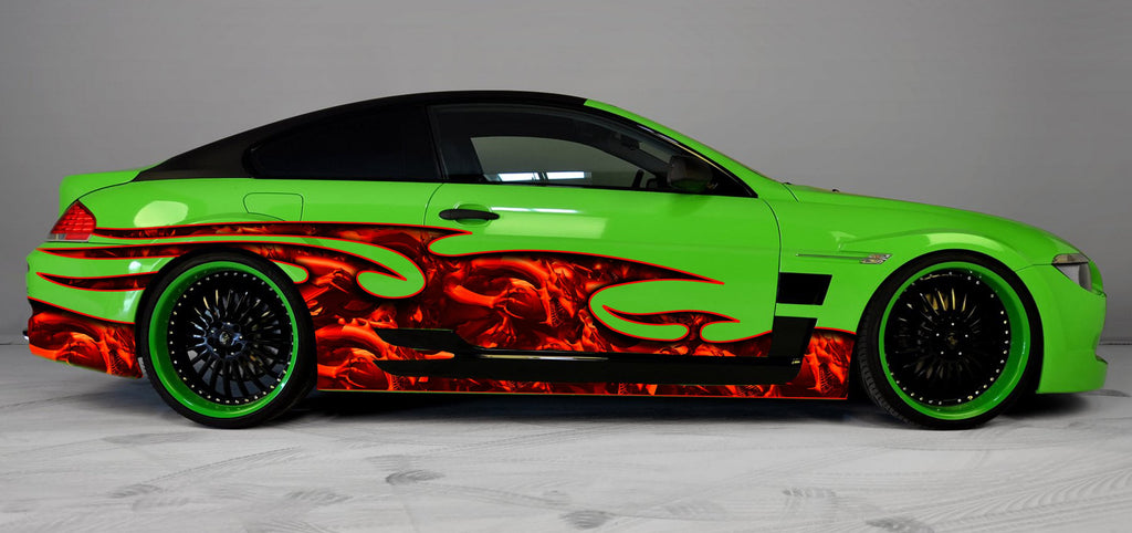 Red Dragons Car Decal, 3D Dragon Car Wrap, 3D Tribal Dragon Car Sticker, Red Dragon Car Graphics, Full Color Dragons Car Sticker