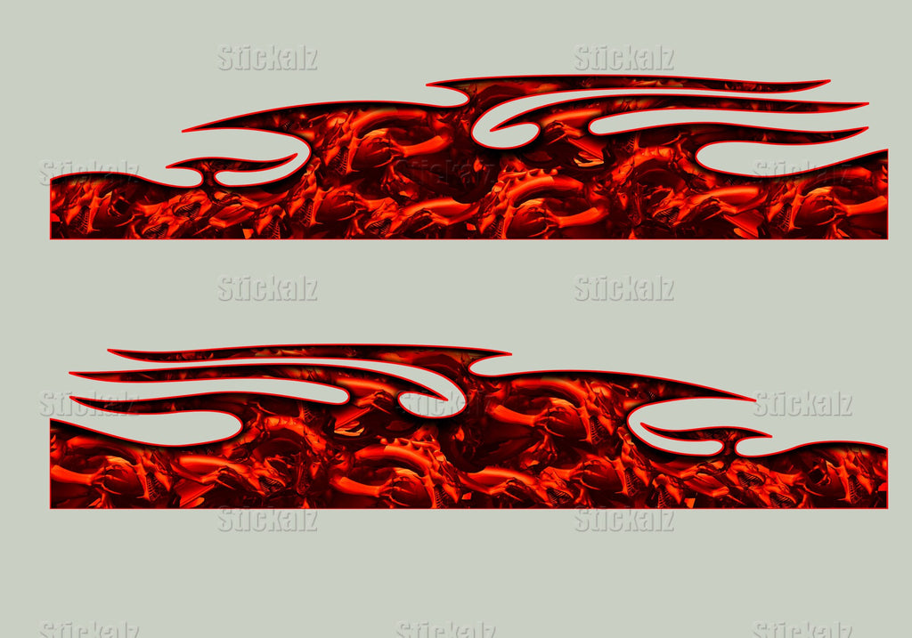 3D Dragons Dirt Bike Full Color Vinyl, Dragons Sport Bike Wrap, Red Tribal Dragon Bike Sticker, Dragon Dirt Bike Full Color Vinyl Decal