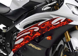 3D Dragons Dirt Bike Full Color Vinyl, Dragons Sport Bike Wrap, Red Tribal Dragon Bike Sticker, Dragon Dirt Bike Full Color Vinyl Decal