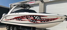 Load image into Gallery viewer, Checkered Flag Boat Graphics, Racing flag Boat Wrap, Checkered Flag Boat Decal, Checkered Flag Boat Sticker, Racing flag Boat Vinyl Graphics