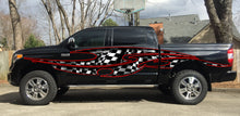 Load image into Gallery viewer, Checkered Flag Truck Wrap, Racing Flag Truck Vinyl, Racing Flag Car Vinyl Decal, Racing Flag Ripped Metal Full Color Car Vinyl Design