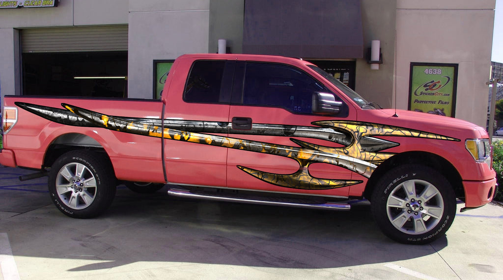 3D Tribal Truck Wrap, Tribal Truck Graphics, Tribal Truck Side Full Color Vinyl Sticker, Tribal Car Vinyl Side Graphics, Tribal Car Sticker