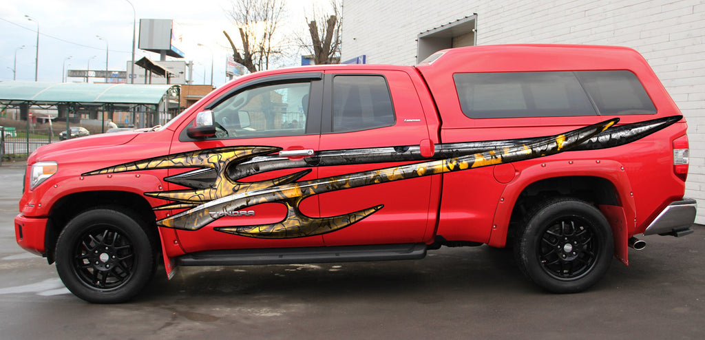 Truck Carbon Fiber Tribal Sticker, Carbon Fiber Truck Side Graphics, Carbon Fiber Truck Sticker, Truck Carbon Fiber Tribal Decal