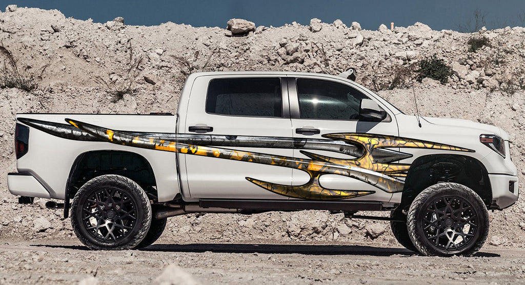 Truck Carbon Fiber Tribal Sticker, Carbon Fiber Truck Side Graphics, Carbon Fiber Truck Sticker, Truck Carbon Fiber Tribal Decal