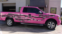 Load image into Gallery viewer, Tribal Truck Side Full Color Vinyl Sticker, Tribal Truck Vinyl Side Graphics, Tribal Car Sticker, 3D Ripped Metal Car Wrap