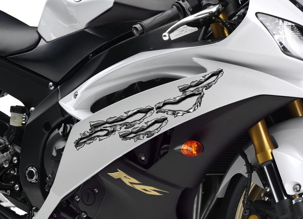 Ripped Metal Dirt Bike Color Sticker, Ripped Metal Sport Bike Graphics, Motorcycle Sticker, Ripped Metal Bike Vinyl Graphics, Bike Wrap