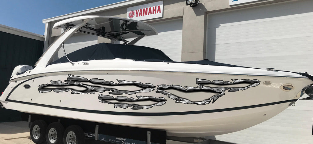 Ripped Metal Boat Sticker, Ripped Metal Boat Vinyl Graphics, Ripped Metal Boat Graphics, Ripped Metal Boat Decal, Ripped Metal Boat Wrap