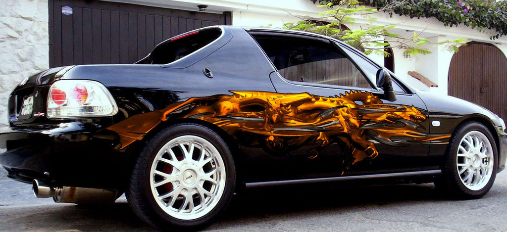 Tribal Dragon Car Sticker, Tribal Dragon Side Decals Vinyl Graphics, Tribal Dragon Vinyl Decal, Tribal Dragon Car Full Color Vinyl Sticker