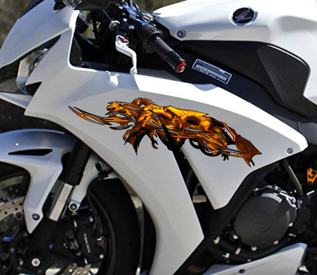 Tribal Dragon Sport Bike Decal, Tribal Dragon Bike Decal, Tribal Dragon Bike Vinyl Graphics, Tribal Dragon Bike Tank Sticker