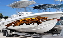 Load image into Gallery viewer, Golden Dragons Yacht Decals, Golden Dragons Boat Vinyl Wrap, Dragon Watercraft stickers, 3D Dragon Boat Vinyl Graphics, Dragon Jet ski Decal