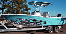 Load image into Gallery viewer, 3D Tribal Dragon Boat Wrap, Tribal Dragon Boat Vinyl, Tribal Dragon Boat 3D Graphics, Tribal Dragon Jet ski Decal, Tribal Dragon Boat Decal