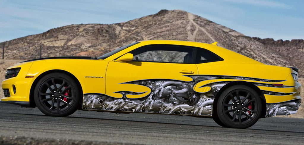Tribal Dragon Racing Stripes Vinyl Decal, 3D Tribal Dragon Car Sticker, Tribal Dragon Car Graphics, 3D Tribal Dragon Car Wrap