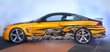 Load image into Gallery viewer, Tribal Dragon Racing Stripes Vinyl Decal, 3D Tribal Dragon Car Sticker, Tribal Dragon Car Graphics, 3D Tribal Dragon Car Wrap