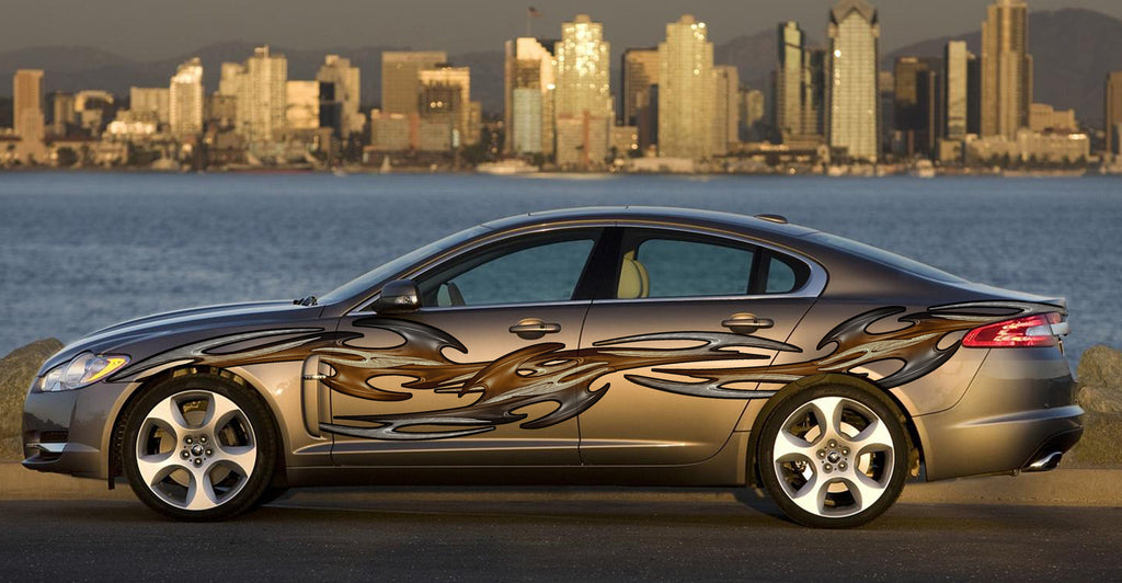 3D Tribal Car Graphics, 3D Tribal Racing Stripes Vinyl Decal, 3D Tribal Car Wrap, Tribal Car Decal, 3D Tribal Car Sticker