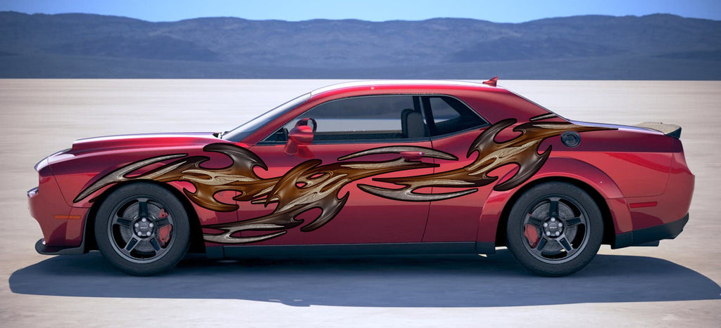 3D Tribal Car Graphics, 3D Tribal Racing Stripes Vinyl Decal, 3D Tribal Car Wrap, Tribal Car Decal, 3D Tribal Car Sticker