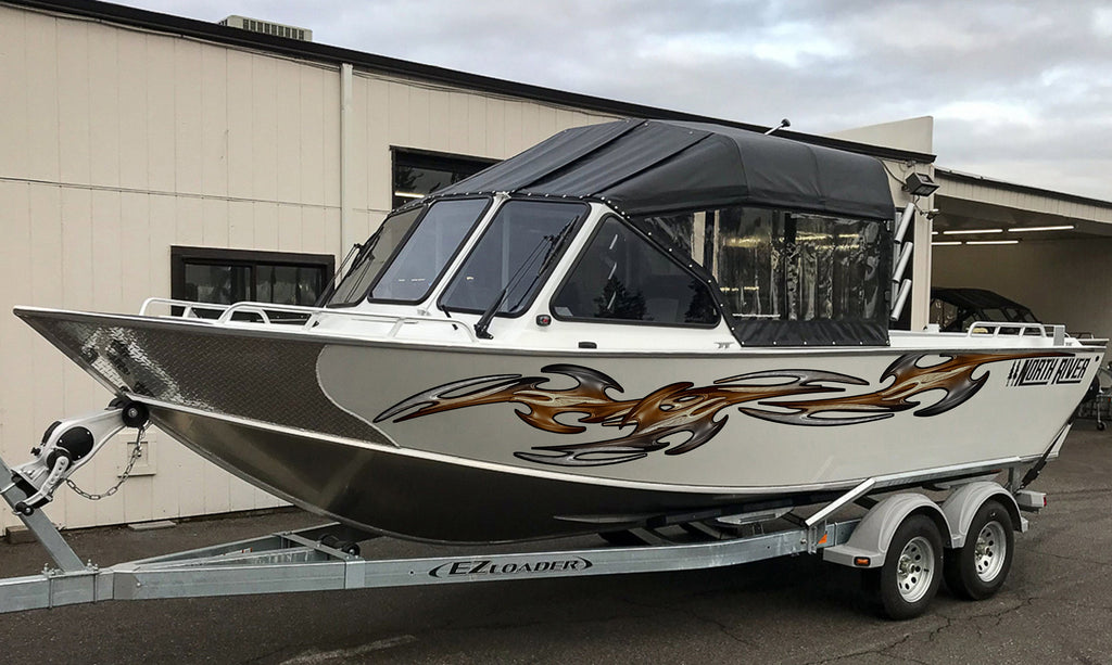 Tribal Speed Boat Vinyl Graphics, Tribal Racing Stripes Boat Sticker, Tribal Boat Full Color Vinyl Sticker, Tribal Watercraft Vinyl Decal