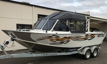 Load image into Gallery viewer, Tribal Speed Boat Vinyl Graphics, Tribal Racing Stripes Boat Sticker, Tribal Boat Full Color Vinyl Sticker, Tribal Watercraft Vinyl Decal