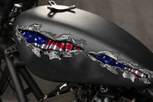 Load image into Gallery viewer, 3D American Flag Bike Decal, USA Flag Motorcycle Vinyl Decal, USA Flag Crotch Rocket Sticker, Ripped Metal USA Flag Bike Vinyl Graphics