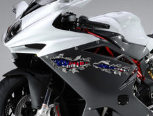Load image into Gallery viewer, 3D American flag bike vinyl decal, USA Flag Crotch Rocket Graphics, US Flag crotch rocket vinyl graphic, Ripped Metal full color bike design