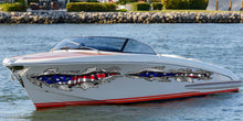 Load image into Gallery viewer, 3D US Flag Boat Sticker, Full Color USA Flag Boat Decal, American Flag Boat Wrap, US Flag Boat Vinyl, Big Flag Boat Graphics