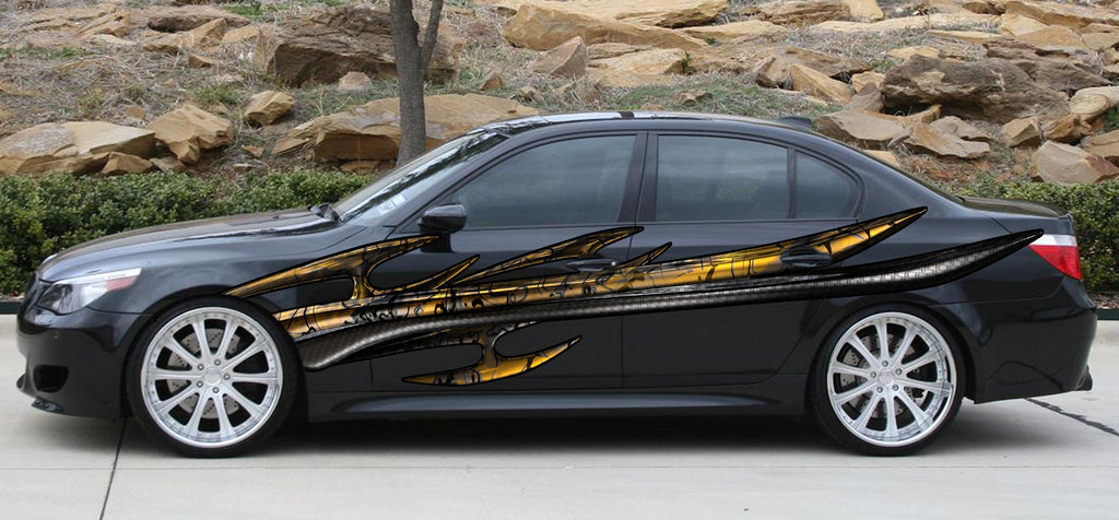 Tribal Car Wrap, 3D Tribal Car Graphics, 3D Tribal Racing Stripes Vinyl Decal, Tribal Car Wrap, Tribal Car Vinyl, 3D Tribal Car Sticker
