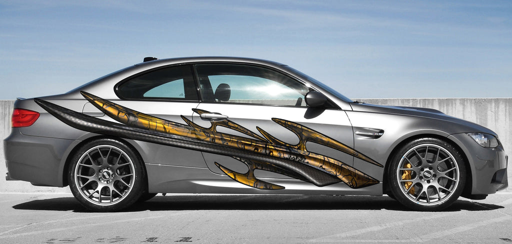 Tribal Car Wrap, 3D Tribal Car Graphics, 3D Tribal Racing Stripes Vinyl Decal, Tribal Car Wrap, Tribal Car Vinyl, 3D Tribal Car Sticker