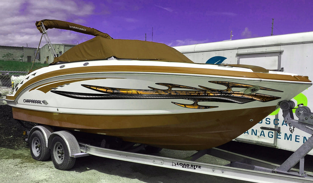 Tribal Racing Stripes Boat Sticker, Tribal Speed Boat Vinyl Graphics, Tribal Boat Full Color Vinyl Sticker, Tribal Watercraft Vinyl Decal