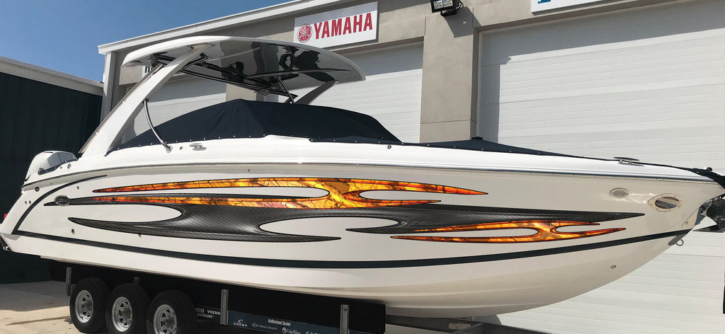 Tribal Racing Stripes Boat Sticker, 3D Tribal Boat Full Color Vinyl Sticker, Tribal Boat Vinyl Wrap, Tribal Vinyl Decal, Boat Vinyl Graphics