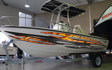 Load image into Gallery viewer, Tribal Racing Stripes Boat Sticker, 3D Tribal Boat Full Color Vinyl Sticker, Tribal Boat Vinyl Wrap, Tribal Vinyl Decal, Boat Vinyl Graphics