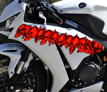 Load image into Gallery viewer, Skull Sticker Full Color Bike Chopper Graphics, Skull Crotch Rocket Decal, Skulls Street Racing Graphic, Skull Motorcycle Vinyl Decal