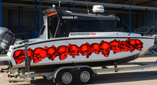 Load image into Gallery viewer, Pirate Skull Boat Decals, 3D Skulls Yacht Vinyl Wrap, Pirate Skull Watercraft Vinyl Graphics, Tribal Yacht Vinyl, Red Skulls Boat Decals