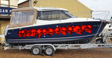Load image into Gallery viewer, Pirate Skull Boat Decals, 3D Skulls Yacht Vinyl Wrap, Pirate Skull Watercraft Vinyl Graphics, Tribal Yacht Vinyl, Red Skulls Boat Decals