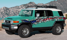Load image into Gallery viewer, USA Flag Truck Vinyl Side Graphics, American Flag Car Sticker, Ripped USA Flag Truck Wrap, USA Flag Truck Side Full Color Vinyl Decal