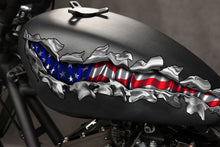 Load image into Gallery viewer, USA Flag Crotch Rocket Graphics, American flag bike vinyl decal, USA Flag crotch rocket vinyl graphics, Ripped Metal full color bike design