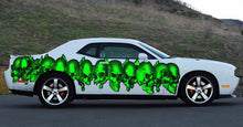 Load image into Gallery viewer, 3D Skulls Car Sticker, Skulls Tribal Car Wrap, Skulls Car Decal, 3D Skulls Car Graphics, 3D Skulls Racing Stripes Vinyl Sticker