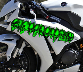 Skulls Crotch Rocket Decal, Skull Sticker Full Color Bike Chopper Graphics, Skulls Street Racing Graphics, Skull Motorcycle Vinyl Decal