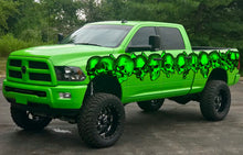 Load image into Gallery viewer, Skulls Full Color Truck Side Graphics, 3D Pirate Skull Truck Vinyl Decal, Skull Racing Stripes Car Sticker, Tribal Skulls Car Wrap