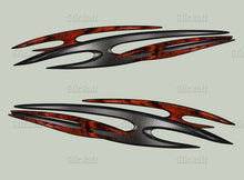 Load image into Gallery viewer, Tribal Flame Vinyl Decal – Carbon Fiber Style Side Graphics – Full Body Truck Wrap – Off-Road Pickup Sticker Kit