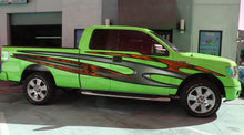 Load image into Gallery viewer, Tribal Flame Vinyl Decal – Carbon Fiber Style Side Graphics – Full Body Truck Wrap – Off-Road Pickup Sticker Kit