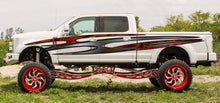Load image into Gallery viewer, Tribal Flame Vinyl Decal – Carbon Fiber Style Side Graphics – Full Body Truck Wrap – Off-Road Pickup Sticker Kit