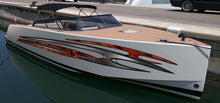 Load image into Gallery viewer, 3D Tribal Boat Full Color Vinyl Sticker, Tribal Boat Vinyl Wrap, Tribal Vinyl Decal, Boat Vinyl Graphics, Tribal Racing Stripes Boat Sticker