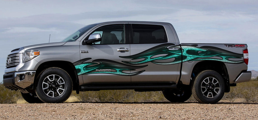 3D Tribal Truck Vinyl Side Graphics, Tribal Truck Side Full Color Vinyl Sticker, Tribal Truck Wrap,Tribal Truck Graphics, Tribal Car Sticker