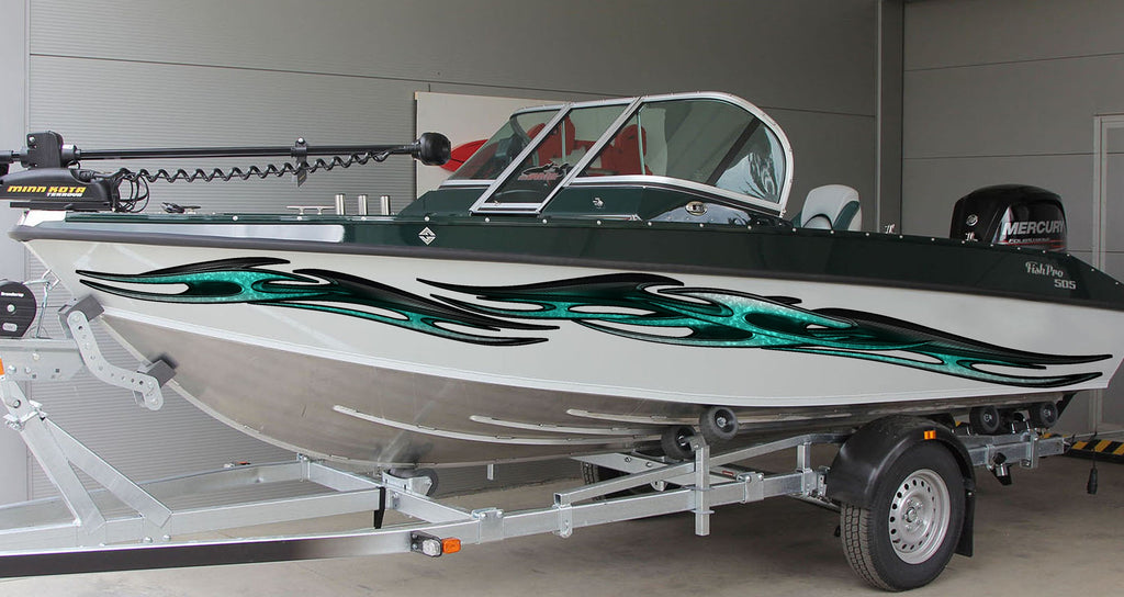 3D Tribal Boat Full Color Vinyl Sticker, Tribal Racing Stripes Boat Design, Tribal Boat Vinyl Wrap, Tribal Vinyl Decal, Boat Vinyl Graphics