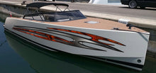 Load image into Gallery viewer, Tribal Racing Stripes Boat Sticker, Tribal Boat Full Color Vinyl Sticker, Tribal Watercraft Vinyl Decal, Tribal Speed Boat Vinyl Graphics