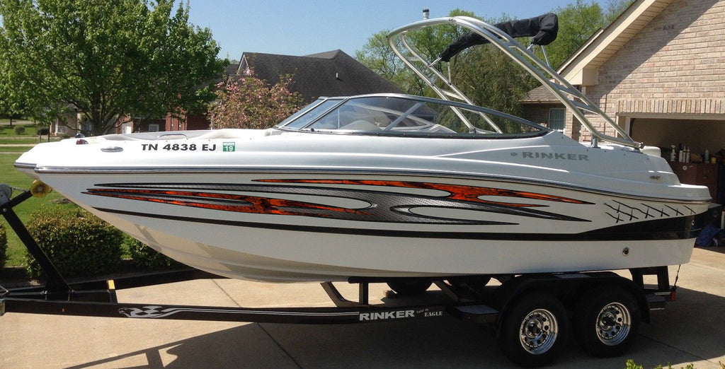 Tribal Racing Stripes Boat Sticker, Tribal Boat Full Color Vinyl Sticker, Tribal Watercraft Vinyl Decal, Tribal Speed Boat Vinyl Graphics