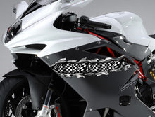 Load image into Gallery viewer, Ripped Metal Checkered Flag Bike Vinyl Graphics, Ripped Metal Checkered Flag Bike Sticker, Checkered Flag Dirt Bike Color Sticker